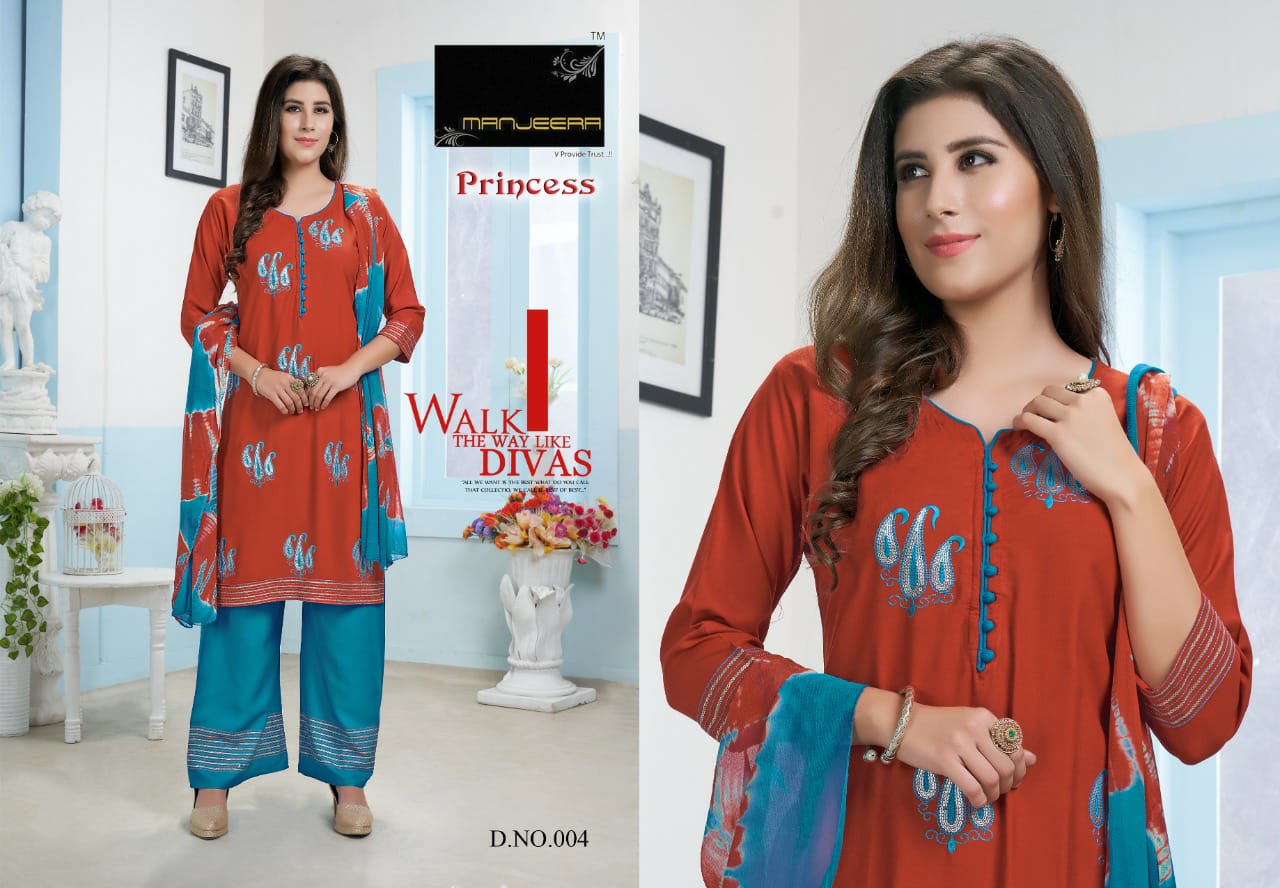 Manjeera Princess Ethnic Wear Ready Made Wholesale Dress Collection